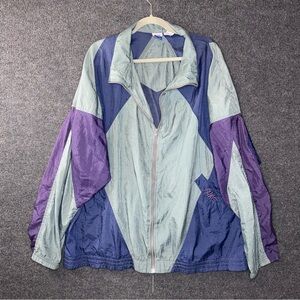 Vintage BIKE Colorblock Windbreaker Jacket XL – 80s/90s Retro Nylon Zip Up